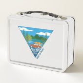 パーソナライズされた山への家族旅行 メタルランチボックス (裏面)