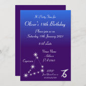 パーソナライズされた山羊座〔占星術の〕十二宮図パーティの招待状 招待状 (正面/裏面)