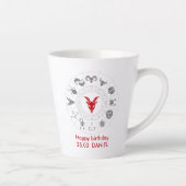 パーソナライズされた山羊座〔占星術の〕十二宮図誕生日ギフト カフェラテマグ (右)