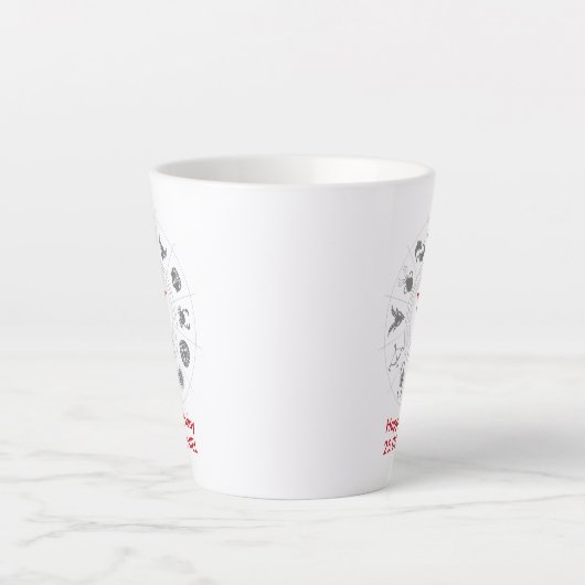 パーソナライズされた山羊座〔占星術の〕十二宮図誕生日ギフト カフェラテマグ (正面)