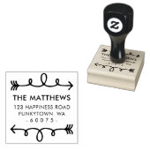 パーソナライズされた差出人住所の巻き手の矢印 ラバースタンプ (押印)