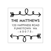 パーソナライズされた差出人住所の巻き手の矢印 ラバースタンプ (インプリント)