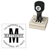 パーソナライズされた差出人住所はっきりしたモノグラム ラバースタンプ (押印)