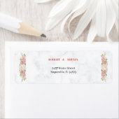 パーソナライズされた差出人住所エレガントバラ花 ラベル (インサイチュ)