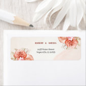 パーソナライズされた差出人住所エレガントフローラ枠 ラベル (インサイチュ)