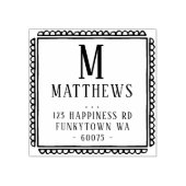 パーソナライズされた差出人住所クラス縁どホタテ ラバースタンプ (インプリント)