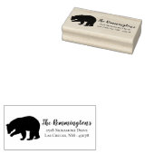 パーソナライズされた差出人住所スタンプブラックベア ラバースタンプ (押印)