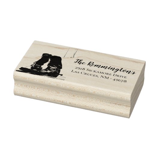 パーソナライズされた差出人住所スタンプブーツカントリーRu ラバースタンプ (スタンプ)