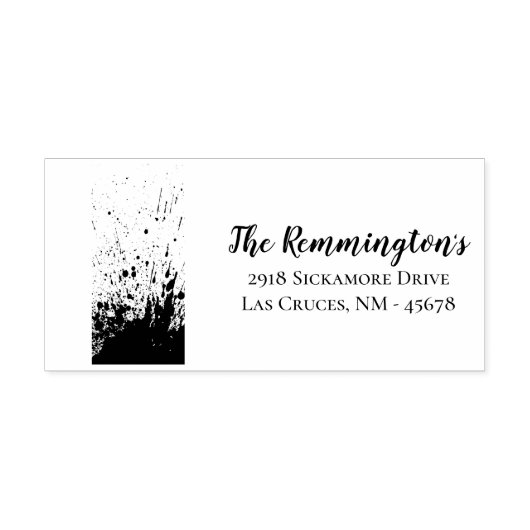 パーソナライズされた差出人住所スタンプ血(ばちゃばちゃ)跳ねるV ラバースタンプ (インプリント)