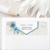 パーソナライズされた差出人住所ブエレガントルーフラワー ラベル (インサイチュ)
