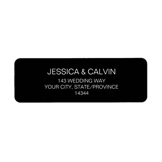 パーソナライズされた差出人住所ラベル白黒 ラベル (正面)