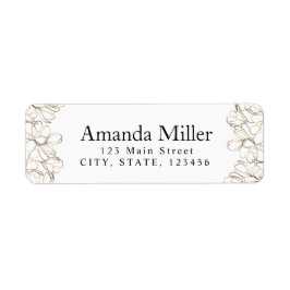 パーソナライズされた差出人住所ラベル金ゴールドと白 ラベル