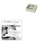 パーソナライズされた差出人住所、ペットの写真 ラバースタンプ (押印)