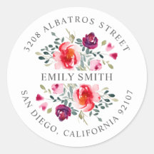 パーソナライズされた差出人住所I植物文様