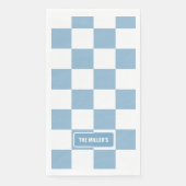 パーソナライズされた市松模様にアイリスベビーブルー (正面)