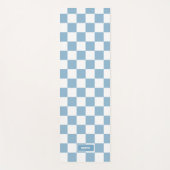 パーソナライズされた市松模様にアイリスベビーブルー ヨガマット (正面)