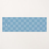 パーソナライズされた市松模様にアイリスベビーブルー ヨガマット (正面(横))