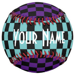 パーソナライズされた市松模様にソフトボール ソフトボール