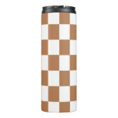 パーソナライズされた市松模様にニュートラルコニャック タンブラー (裏面)