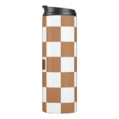 パーソナライズされた市松模様にニュートラルコニャック タンブラー (回転右)