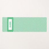 パーソナライズされた市松模様にレトロ面独身の緑 ヨガマット (正面(横))