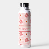 パーソナライズされた市松模様にレトロ ウォーターボトル (左面)