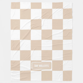 パーソナライズされた市松模様に中性光 フリースブランケット