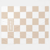 パーソナライズされた市松模様に中性光 フリースブランケット (正面(横))