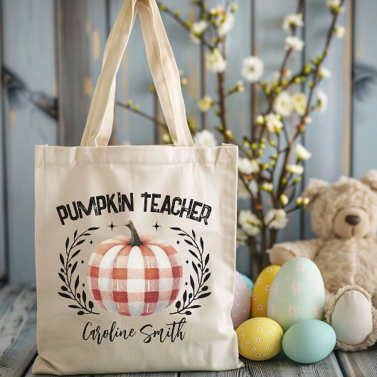 パーソナライズされた市松模様に先生トート秋 トートバッグ