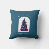 パーソナライズされた市松模様に木 クッション (裏面)