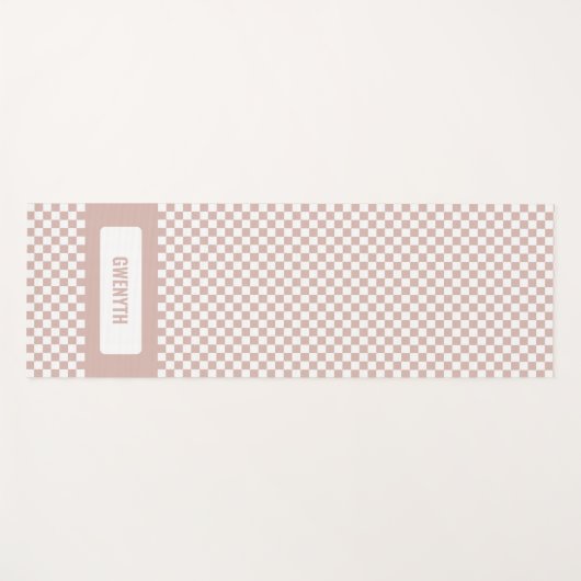 パーソナライズされた市松模様に赤面 ヨガマット (正面(横))