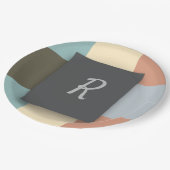 パーソナライズされた市松模様に ペーパープレート (アングル)