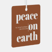 パーソナライズされた平和オンアースのクリスマスモダン写真 メタルオーナメント (正面右)
