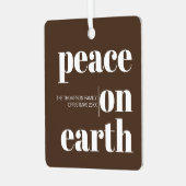 パーソナライズされた平和オンアースのクリスマスモダン写真 メタルオーナメント (正面左)