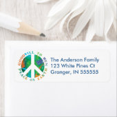 パーソナライズされた平和オン・アース住所 シール (インサイチュ)