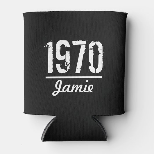 パーソナライズされた年と名生まれ前の誕生日 缶クーラー (正面)