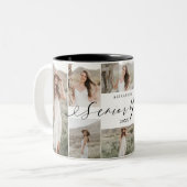 パーソナライズされた年写真コラージュ記念 ツートーンマグカップ (正面左)