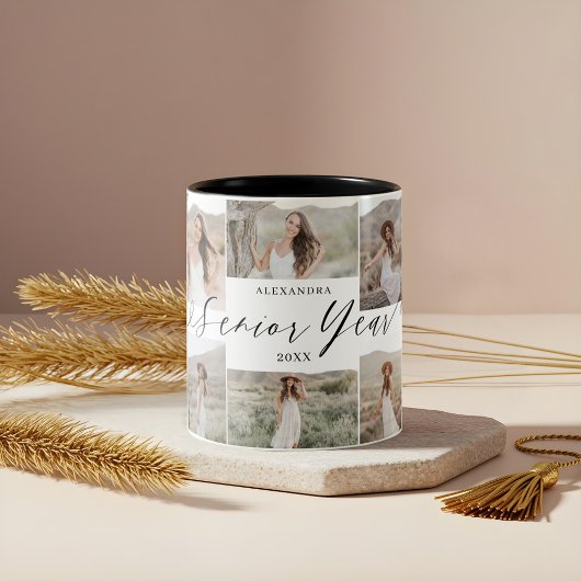 パーソナライズされた年写真コラージュ記念 ツートーンマグカップ