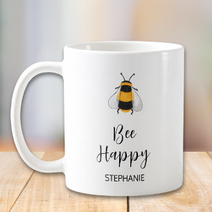パーソナライズされた幸せ コーヒーマグカップ