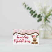 パーソナライズされた座席表トナカイクリスマスP プレイスカード (スタンド正面)