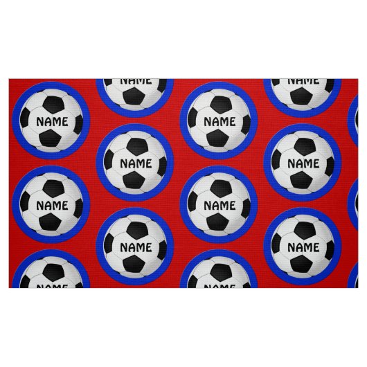 パーソナライズされた庭のサッカーの布名 ファブリック (ファットクウォーター)