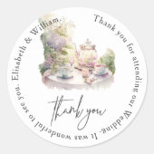 パーソナライズされた庭園の結婚式ありがとう ラウンドシール (正面)