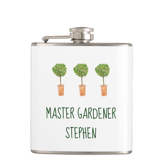 パーソナライズされた庭師 |ガーデニング フラスク (正面)