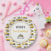 パーソナライズされた建築ダンプトラック誕生日 ペーパープレート (パーティー)