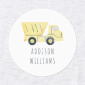 パーソナライズされた建築ダンプトラック ラベル (デザイン1)
