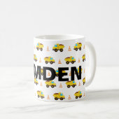 パーソナライズされた建築トラックのパターン コーヒーマグカップ (正面右)