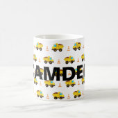 パーソナライズされた建築トラックのパターン コーヒーマグカップ (中央)