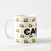 パーソナライズされた建築トラックのパターン コーヒーマグカップ (左)