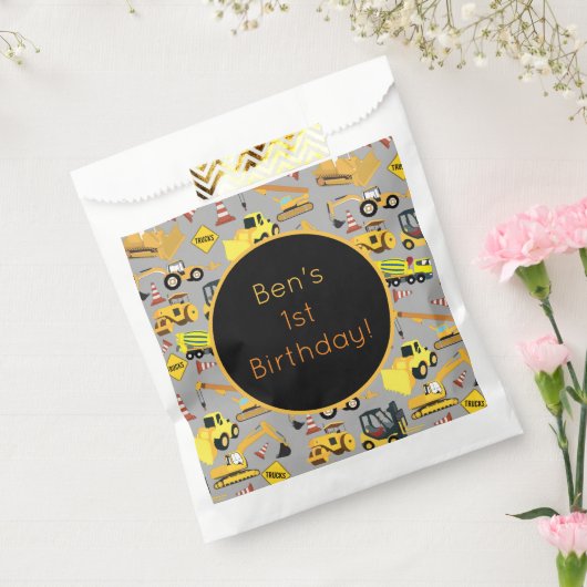 パーソナライズされた建築トラックのパターン フェイバーバッグ (封をした状態)