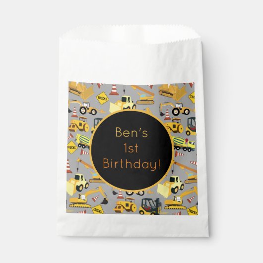 パーソナライズされた建築トラックのパターン フェイバーバッグ (正面)